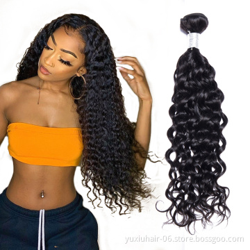 Water Wave Bundles With Closure Brazilian Remy Hair Weave Bundles Human Hair Bundles Thick 100% Human Virgin Hair Extension